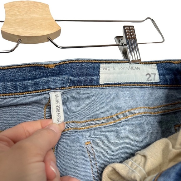 Rag & Bone High Rise Skinny Leg Jeans in Color Sloane - Picture 2 of 13